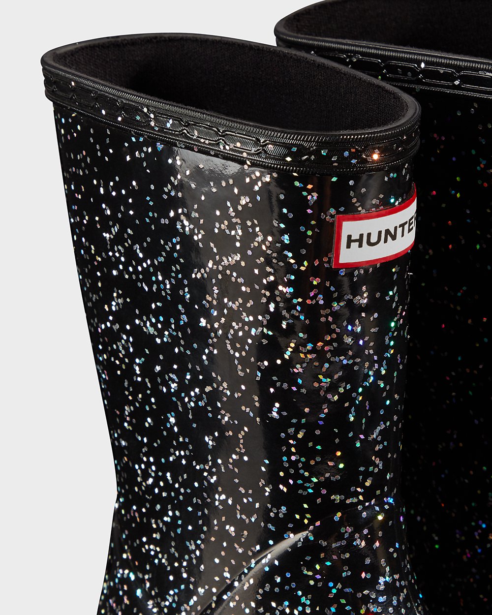 Kids Hunter Original First Giant Glitter - Rain Boots Black - 0632-AJXBD